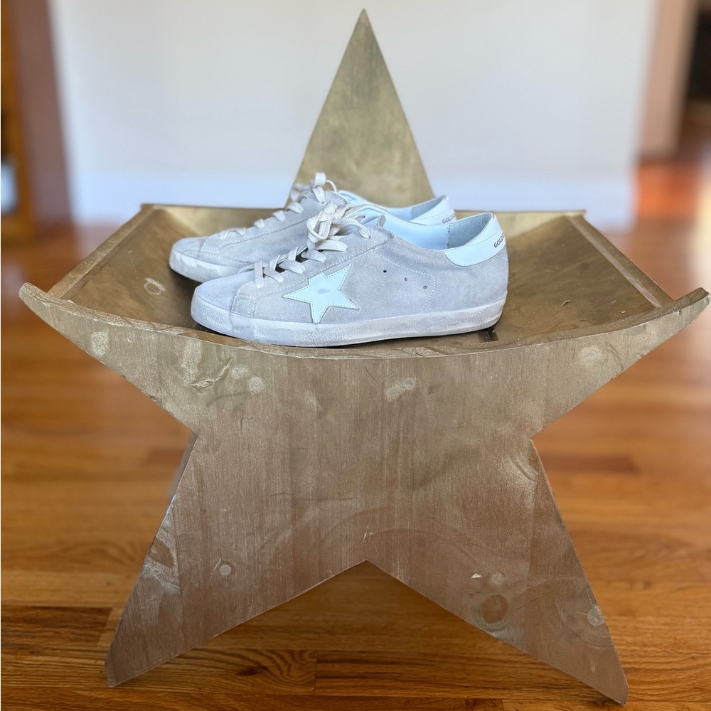 Golden Goose superstar suede white and beige sneakers size 40
